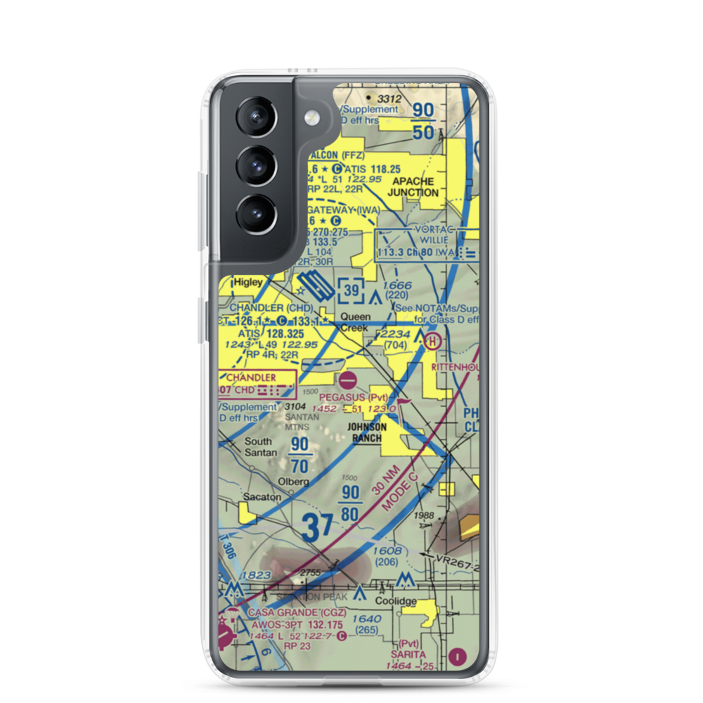 Pegasus Airpark (5AZ3) VFR Sectional Samsung Case Samsung Galaxy S21 model shown