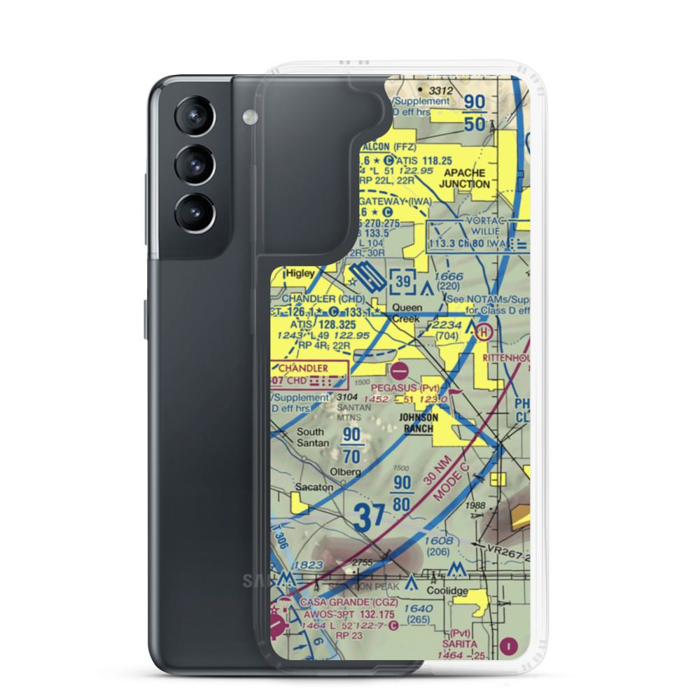 Pegasus Airpark (5AZ3) VFR Sectional Samsung Case Samsung Galaxy S21 model shown