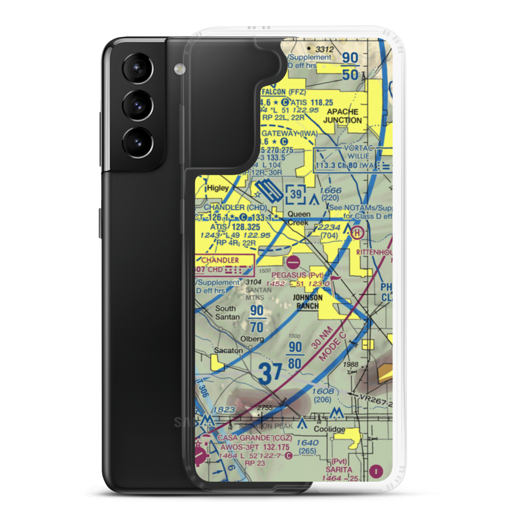 Pegasus Airpark (5AZ3) VFR Sectional Samsung Case Samsung Galaxy S21 Plus model shown