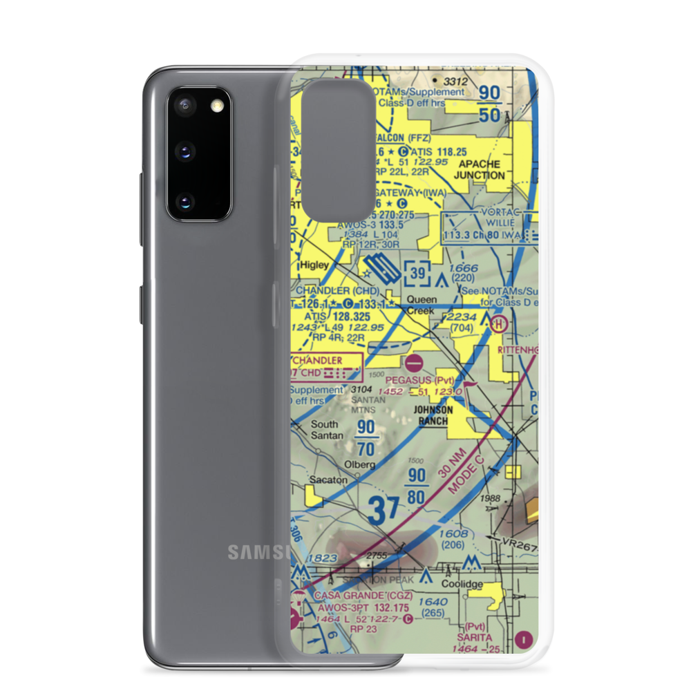 Pegasus Airpark (5AZ3) VFR Sectional Samsung Case Samsung Galaxy S20 model shown