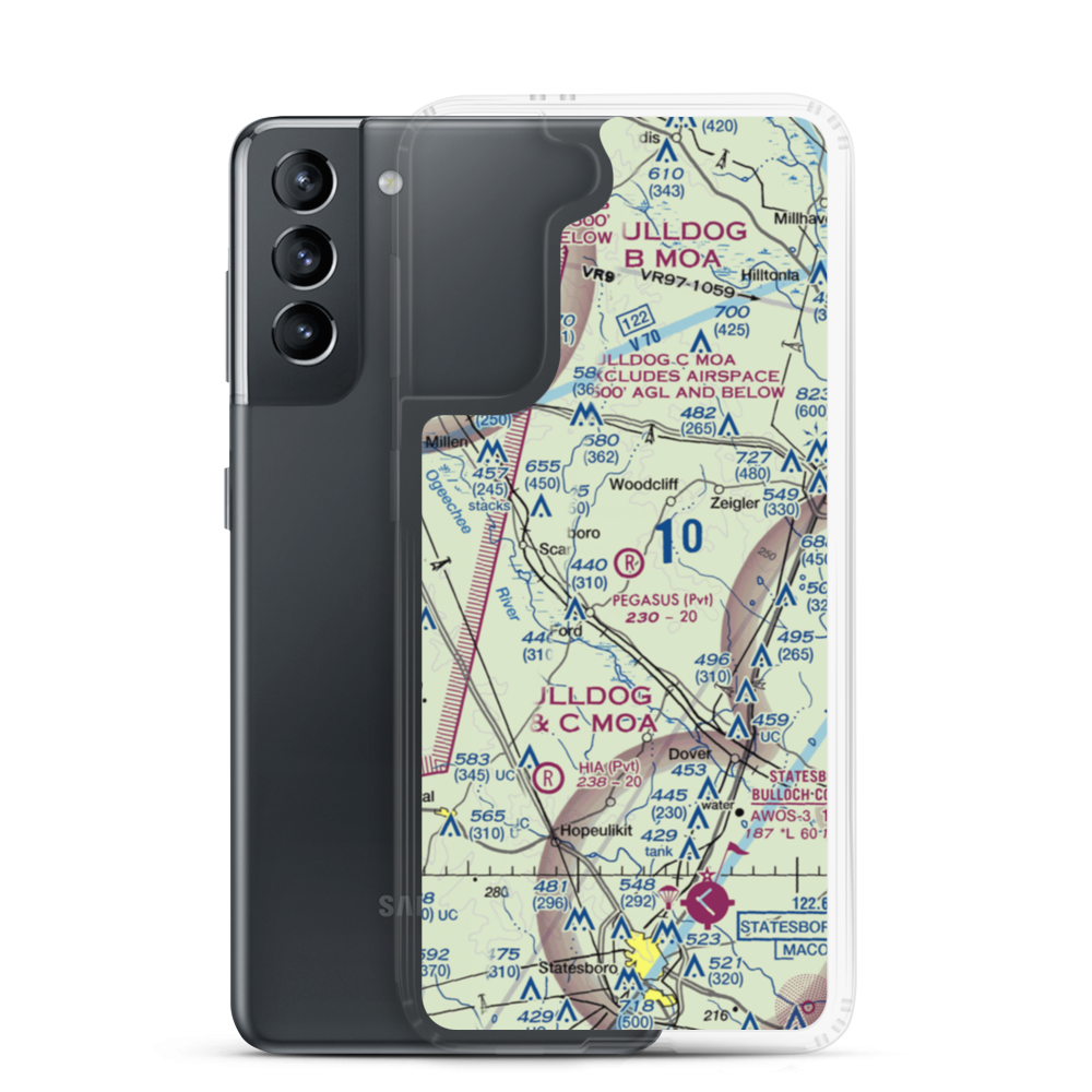 Pegasus Ranch Airport (0GE9) VFR Sectional Samsung Case Samsung Galaxy S21 model shown