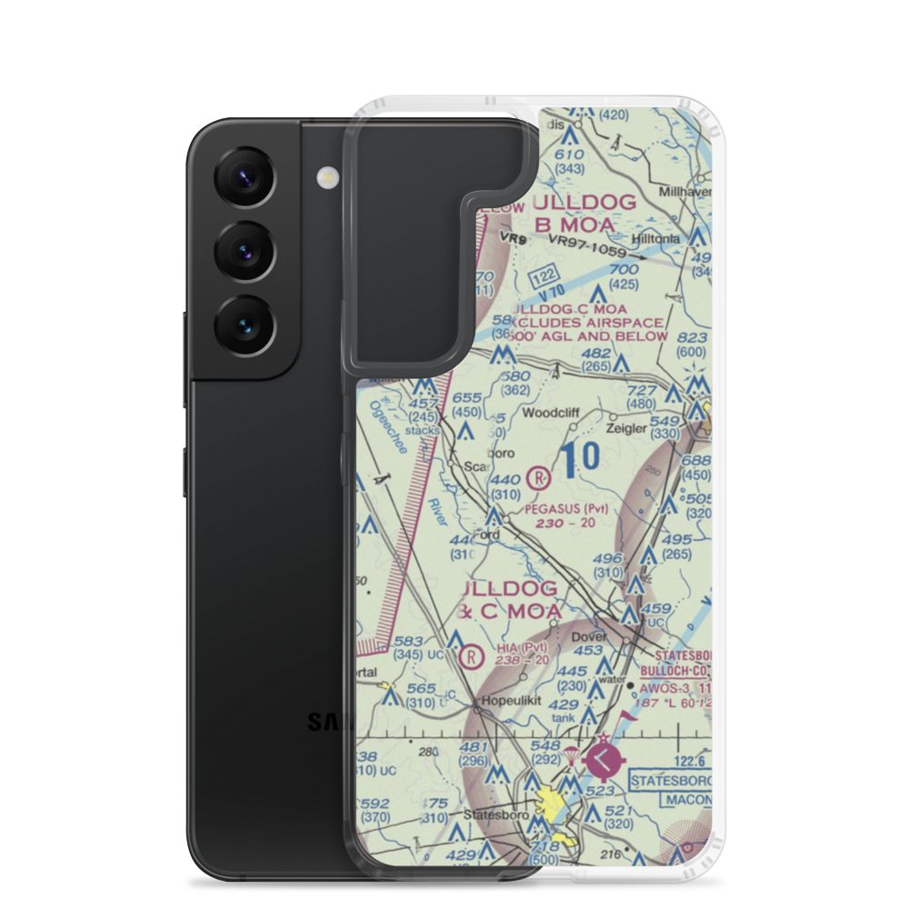 Pegasus Ranch Airport (0GE9) VFR Sectional Samsung Case Samsung Galaxy S22 model shown