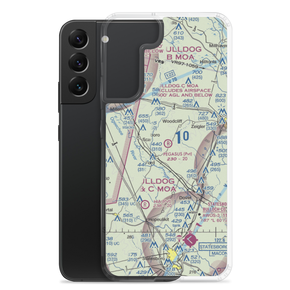 Pegasus Ranch Airport (0GE9) VFR Sectional Samsung Case Samsung Galaxy S22 Plus model shown