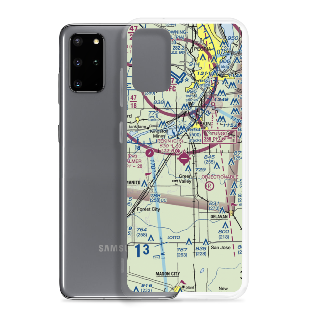 Pekin Municipal Airport (C15) VFR Sectional Samsung Case Samsung Galaxy S20 Plus model shown