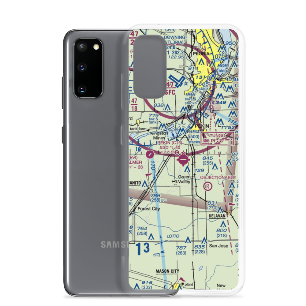 Pekin Municipal Airport (C15) VFR Sectional Samsung Case Samsung Galaxy S20 model shown