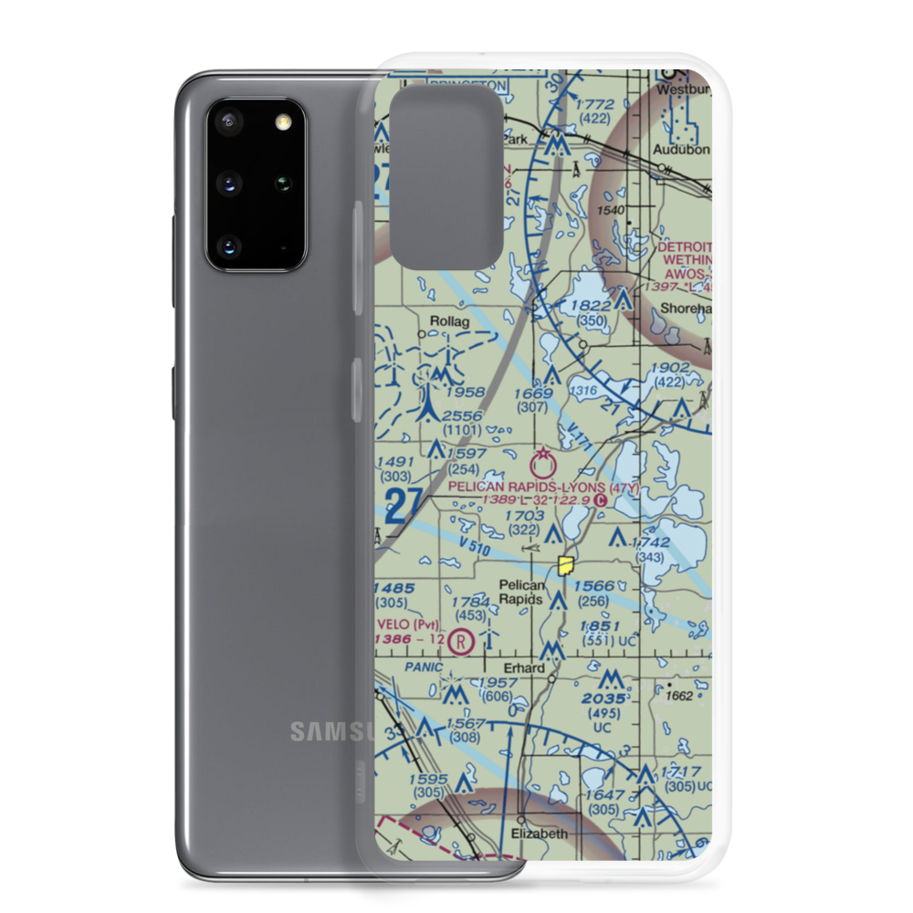 Pelican Rapids Muni-Lyon's Field (47Y) VFR Sectional Samsung Case Samsung Galaxy S20 Plus model shown