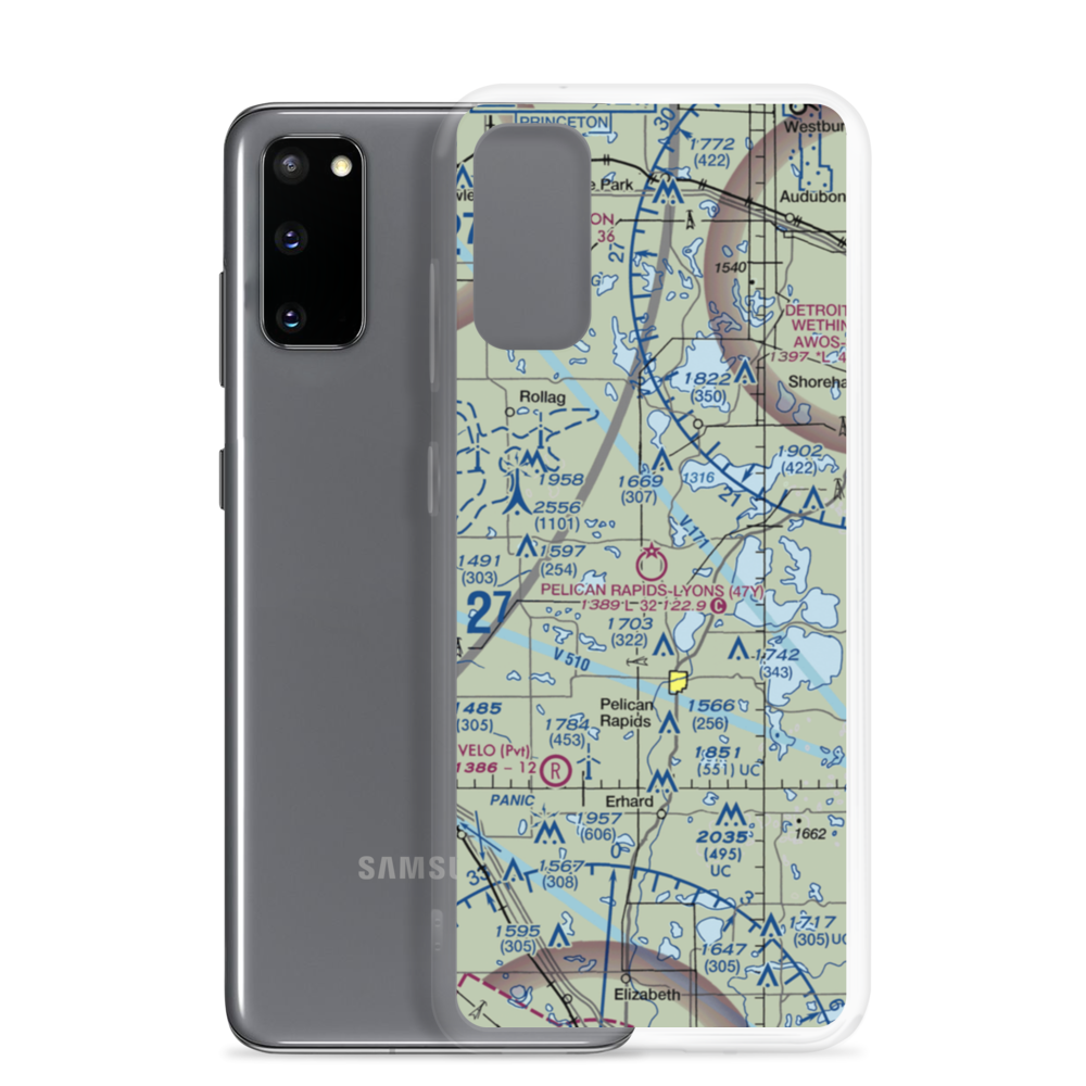 Pelican Rapids Muni-Lyon's Field (47Y) VFR Sectional Samsung Case Samsung Galaxy S20 model shown