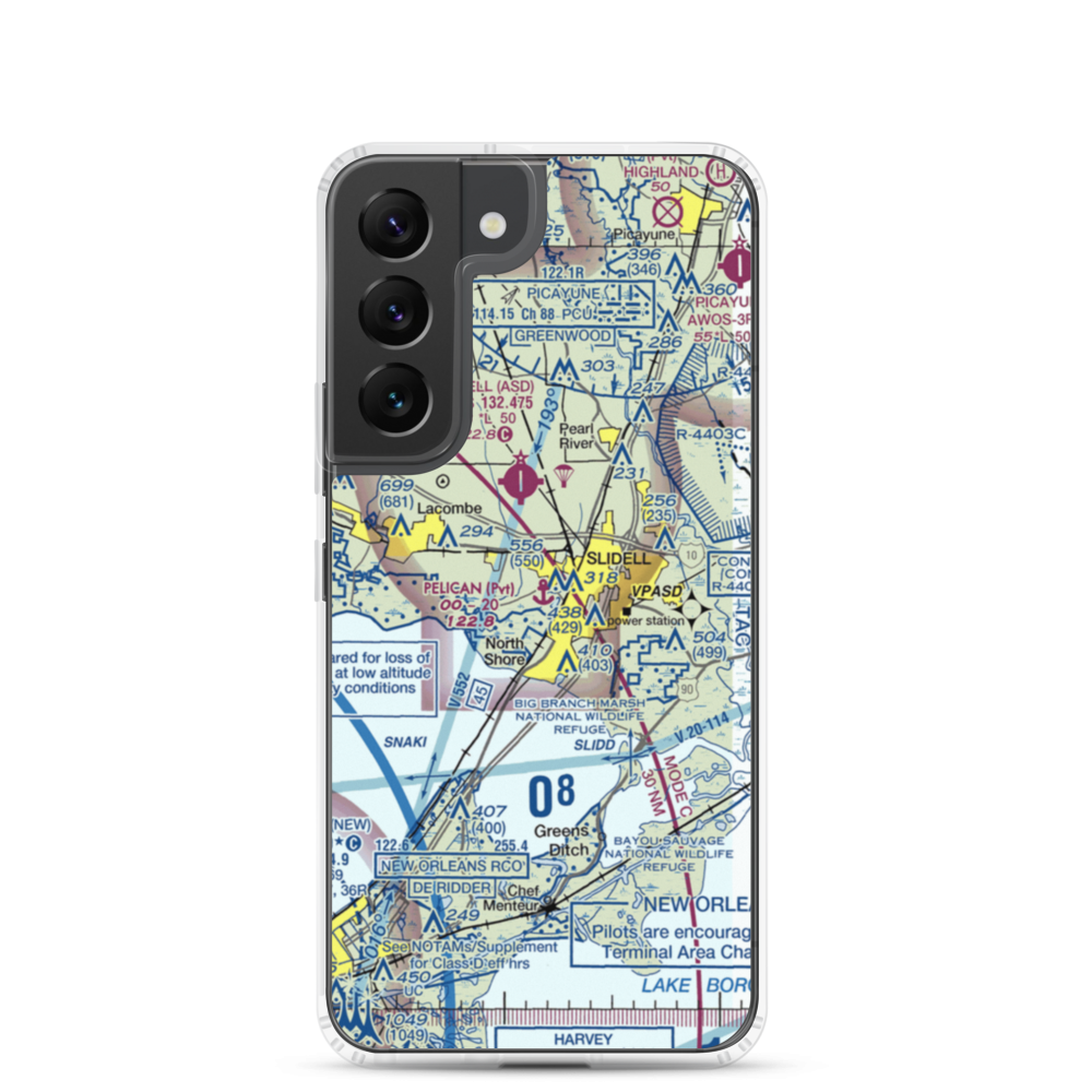 Pelican Seaplane Base (LA38) VFR Sectional Samsung Case Samsung Galaxy S22 model shown