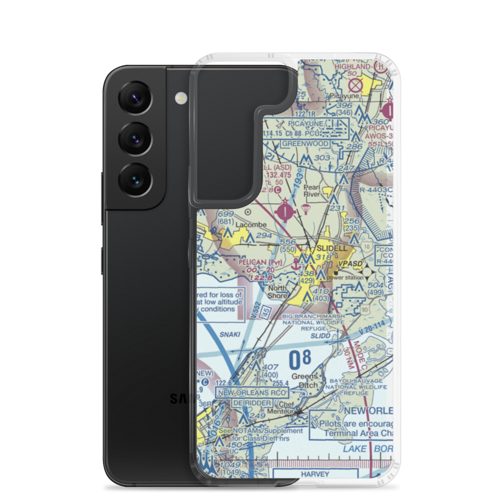 Pelican Seaplane Base (LA38) VFR Sectional Samsung Case Samsung Galaxy S22 model shown