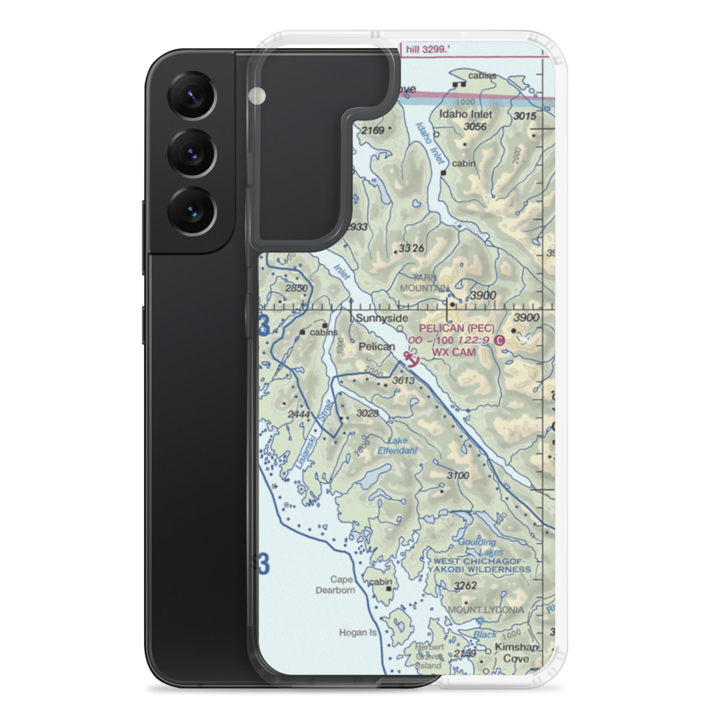 Pelican Seaplane Base (PEC) VFR Sectional Samsung Case Samsung Galaxy S22 Plus model shown