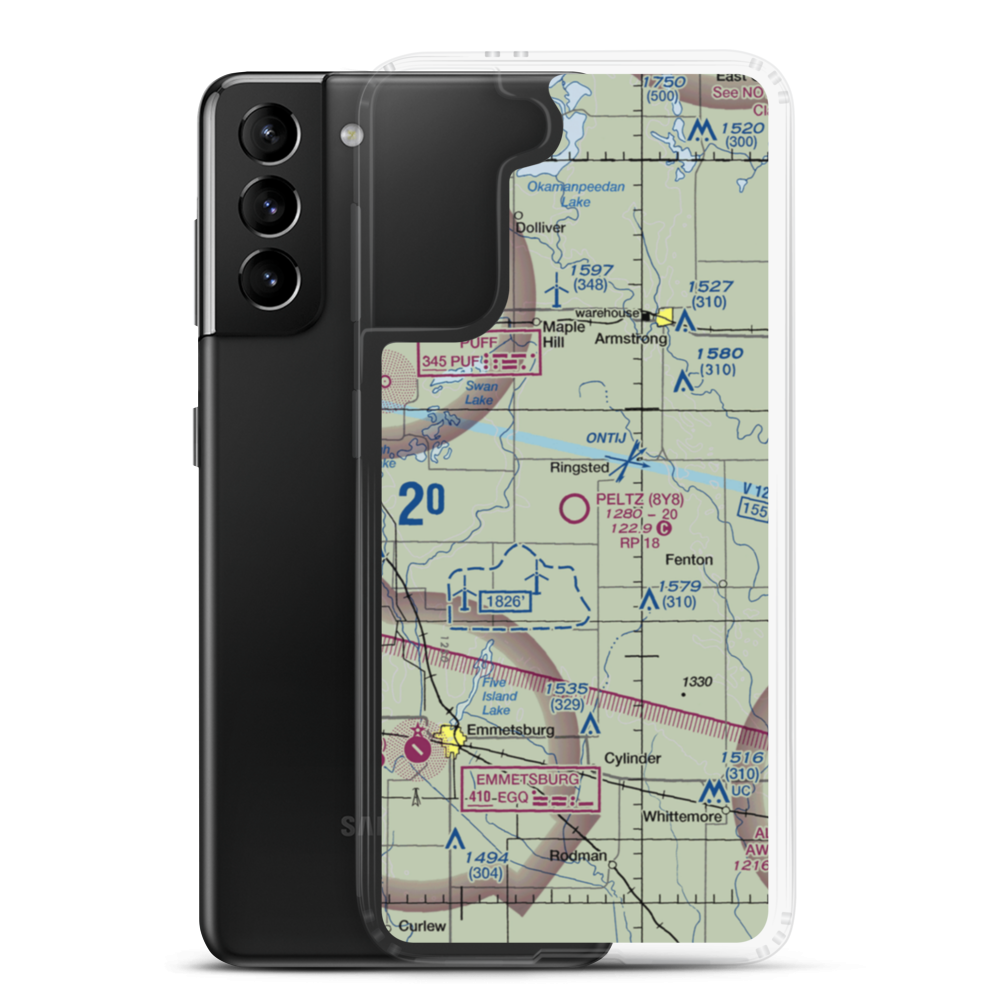 Peltz Field (8Y8) VFR Sectional Samsung Case Samsung Galaxy S21 Plus model shown