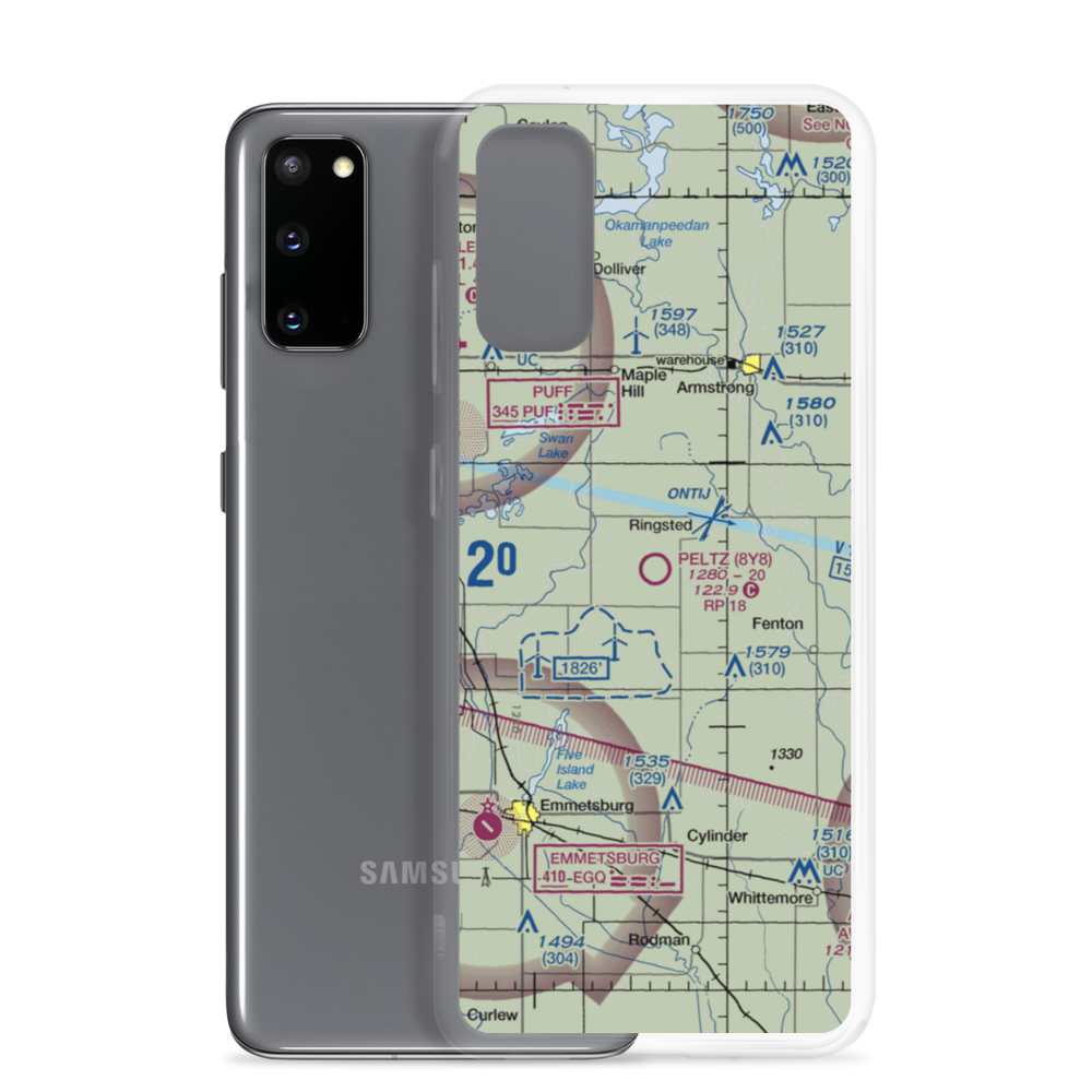 Peltz Field (8Y8) VFR Sectional Samsung Case Samsung Galaxy S20 model shown
