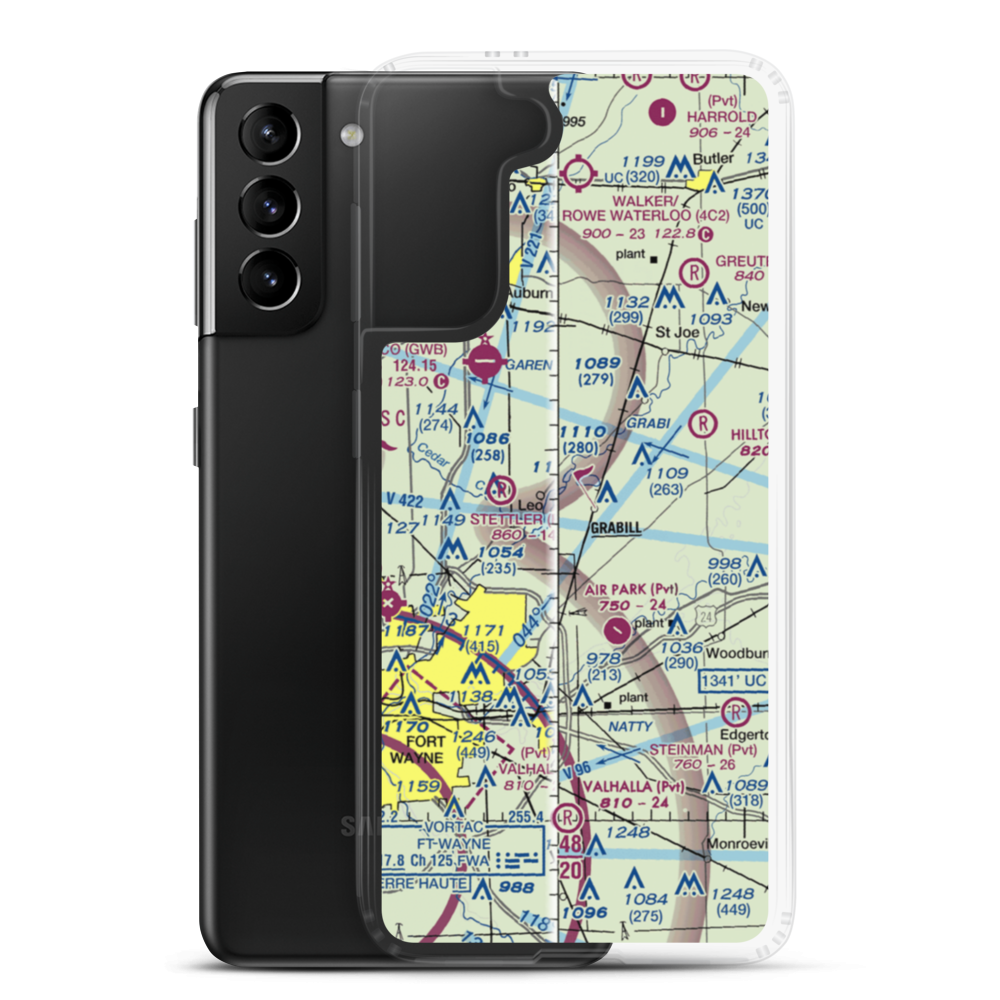 Pelz Port Airport (II11) VFR Sectional Samsung Case Samsung Galaxy S21 Plus model shown