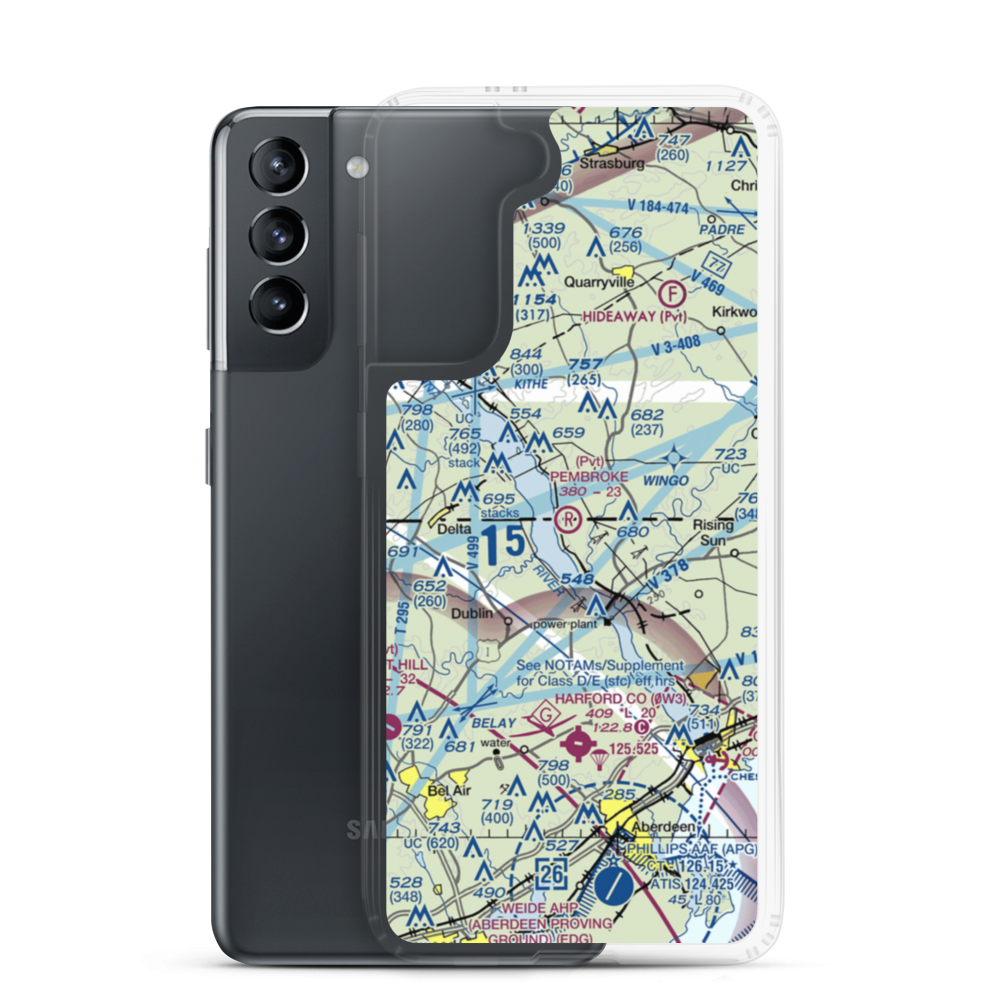 Pembroke Farm Airport (6MD4) VFR Sectional Samsung Case Samsung Galaxy S21 model shown