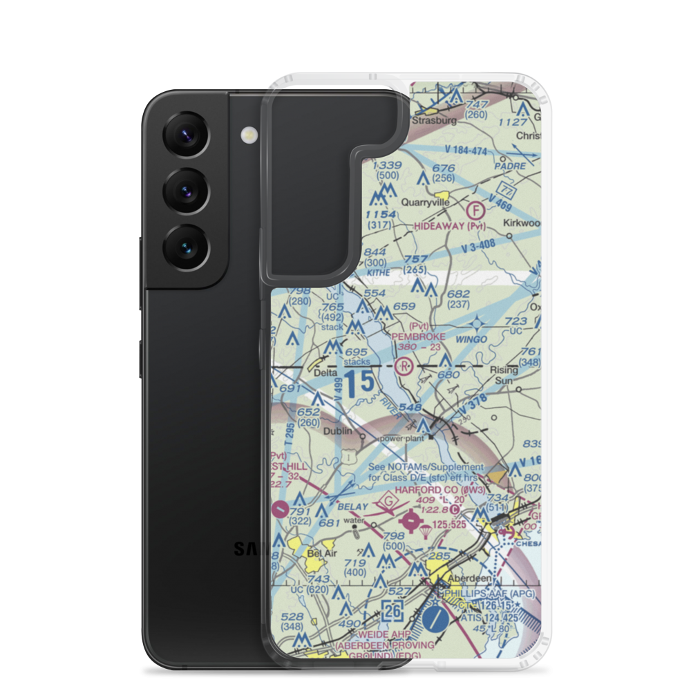 Pembroke Farm Airport (6MD4) VFR Sectional Samsung Case Samsung Galaxy S22 model shown