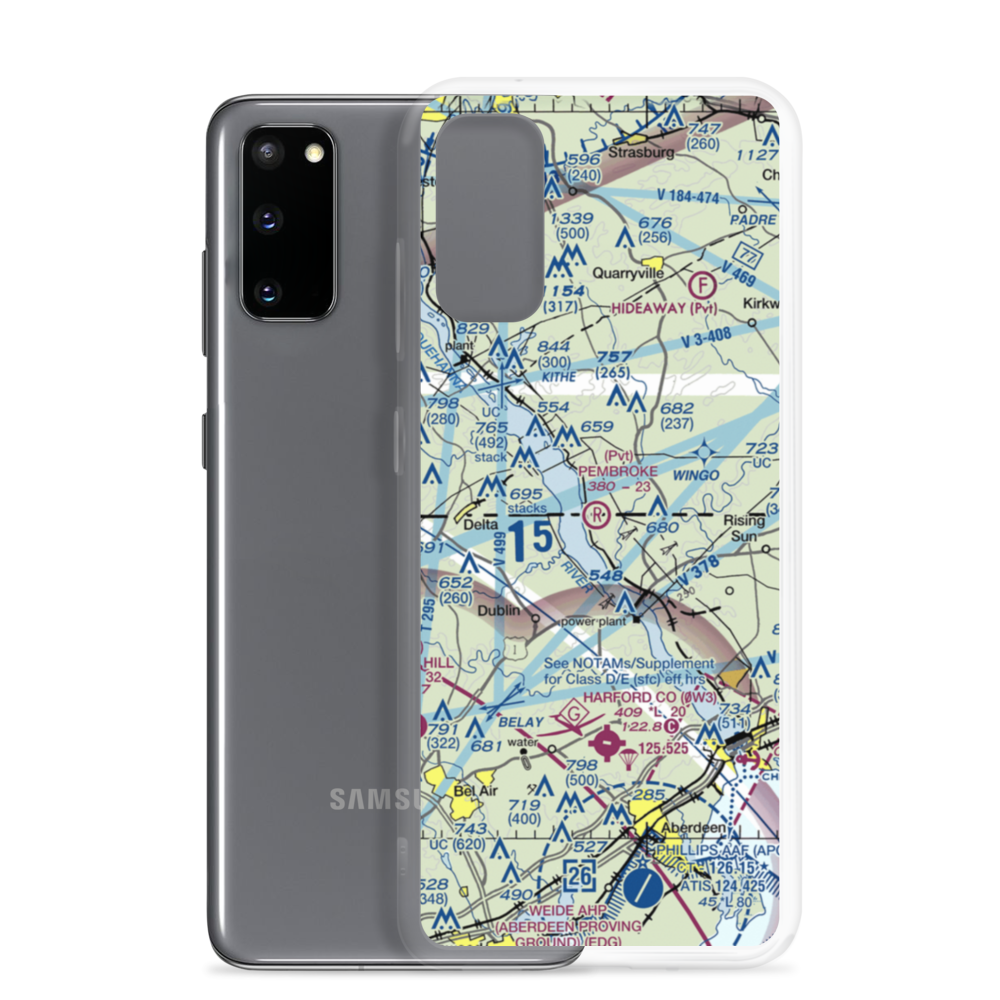 Pembroke Farm Airport (6MD4) VFR Sectional Samsung Case Samsung Galaxy S20 model shown