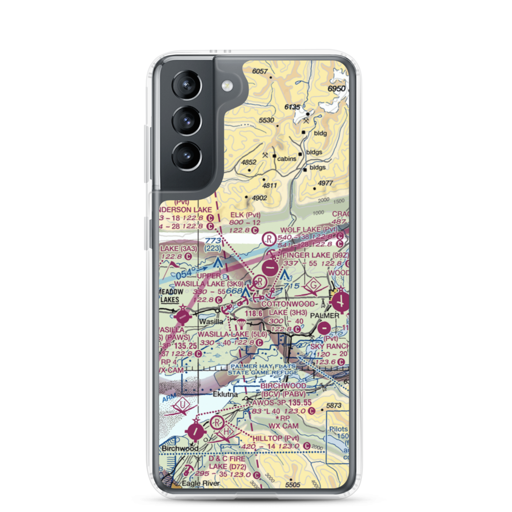 Penderosa Airport (59AK) VFR Sectional Samsung Case Samsung Galaxy S21 model shown
