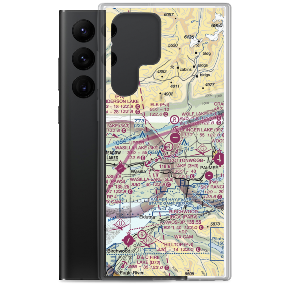 Penderosa Airport (59AK) VFR Sectional Samsung Case Samsung Galaxy S22 Ultra model shown