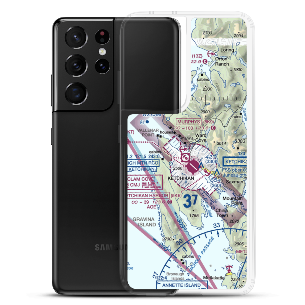 Peninsula Point Pullout Seaplane Base (9C0) VFR Sectional Samsung Case Samsung Galaxy S21 Ultra model shown