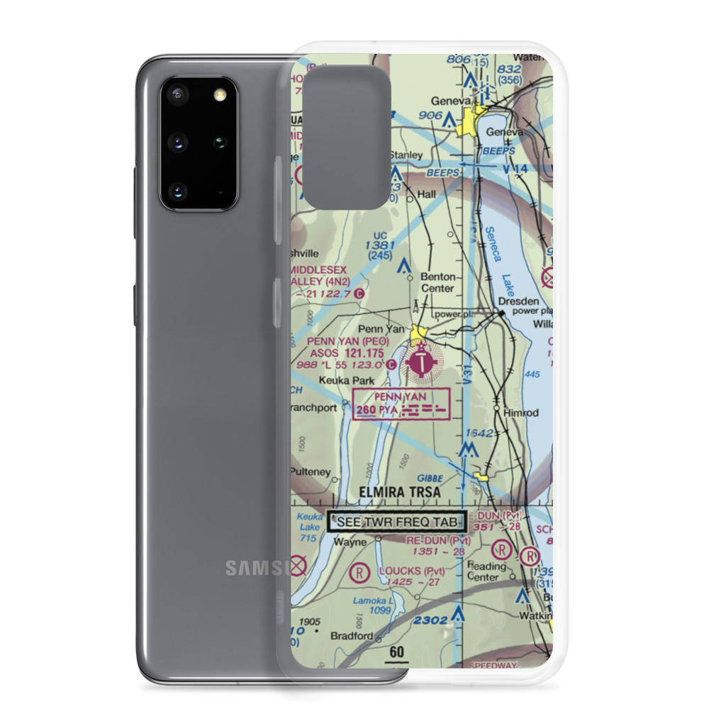 Penn Yan Airport (PEO) VFR Sectional Samsung Case Samsung Galaxy S20 Plus model shown