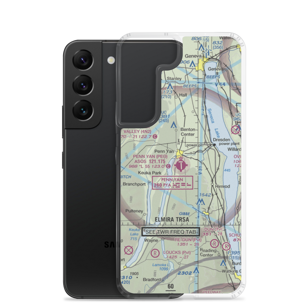 Penn Yan Airport (PEO) VFR Sectional Samsung Case Samsung Galaxy S22 model shown