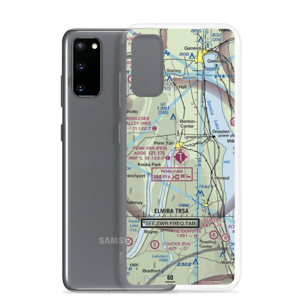 Penn Yan Airport (PEO) VFR Sectional Samsung Case Samsung Galaxy S20 model shown