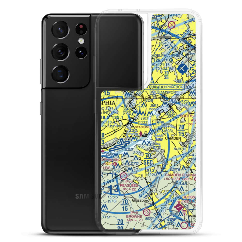 Penn's Landing Heliport (P72) VFR Sectional Samsung Case Samsung Galaxy S21 Ultra model shown