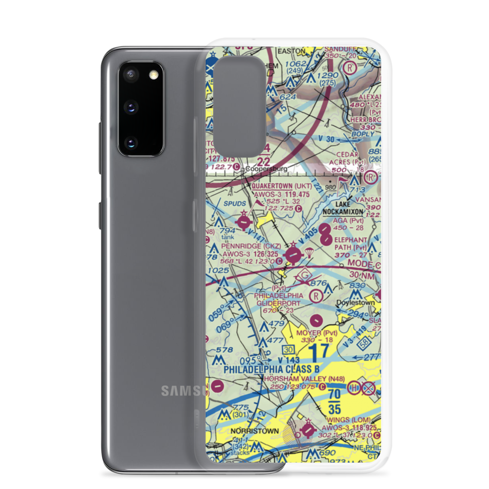 Pennridge Airport (CKZ) VFR Sectional Samsung Case Samsung Galaxy S20 model shown