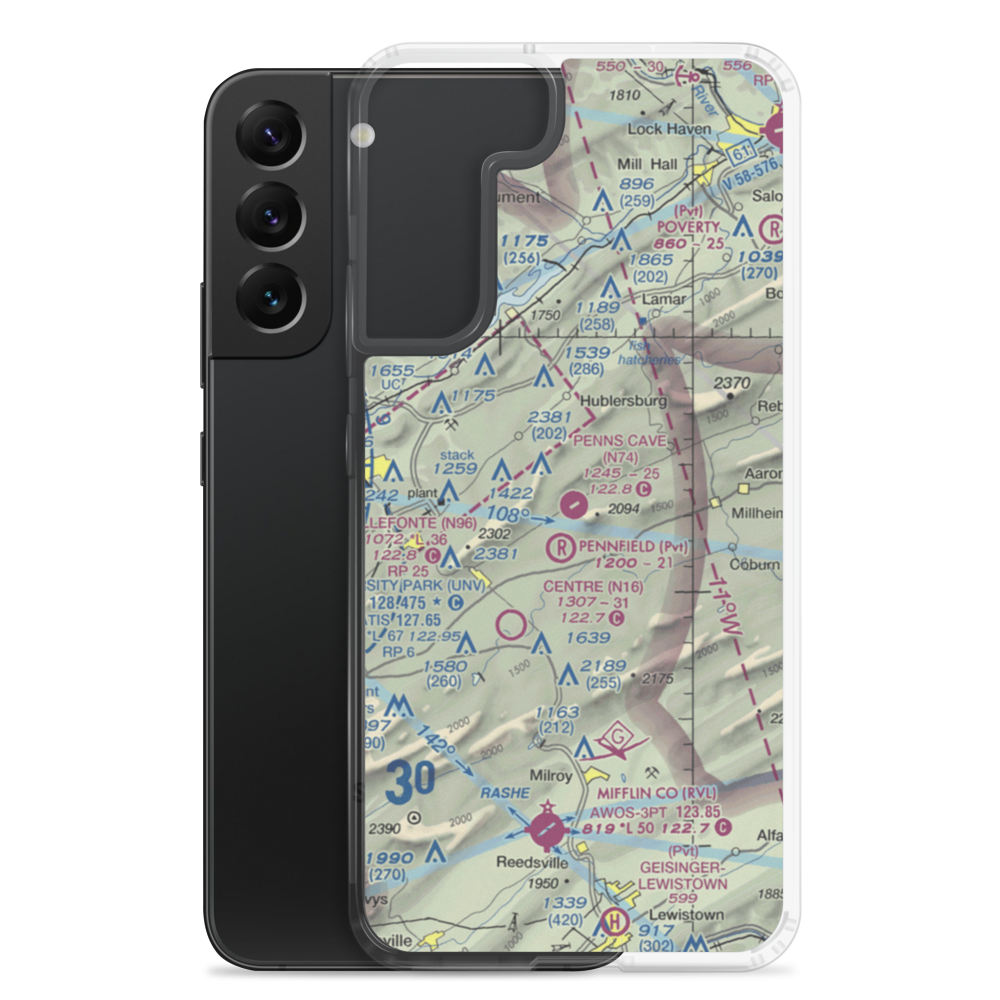 Penns Cave Airport (N74) VFR Sectional Samsung Case Samsung Galaxy S22 Plus model shown