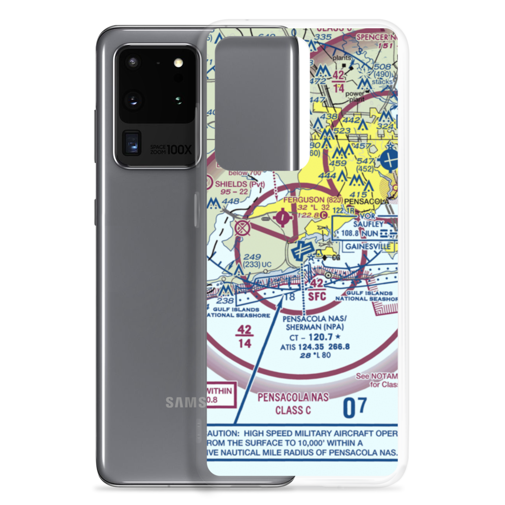 Pensacola Naval Air Station/Forrest Sherman Field (NPA) VFR Sectional Samsung Case Samsung Galaxy S20 Ultra model shown