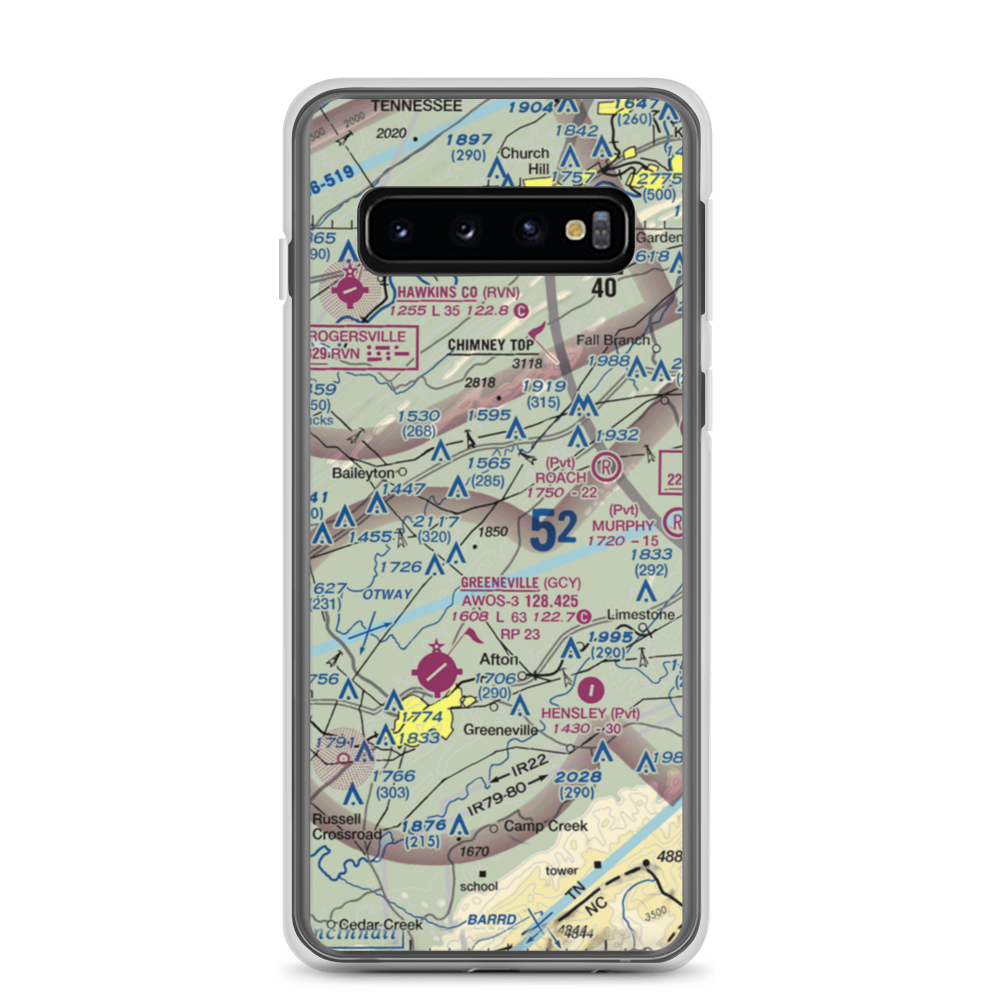 Pensinger Airport (TN99) VFR Sectional Samsung Case Samsung Galaxy S10 model shown