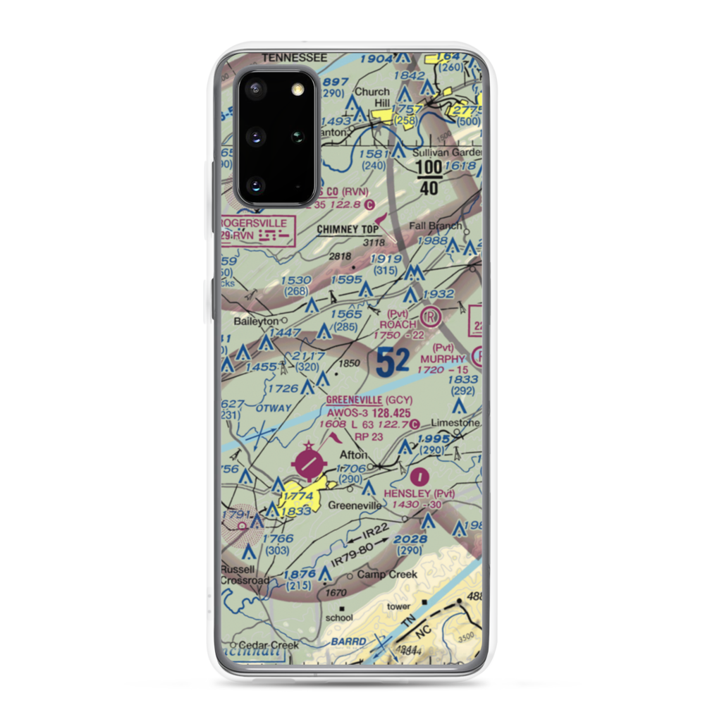 Pensinger Airport (TN99) VFR Sectional Samsung Case Samsung Galaxy S20 Plus model shown