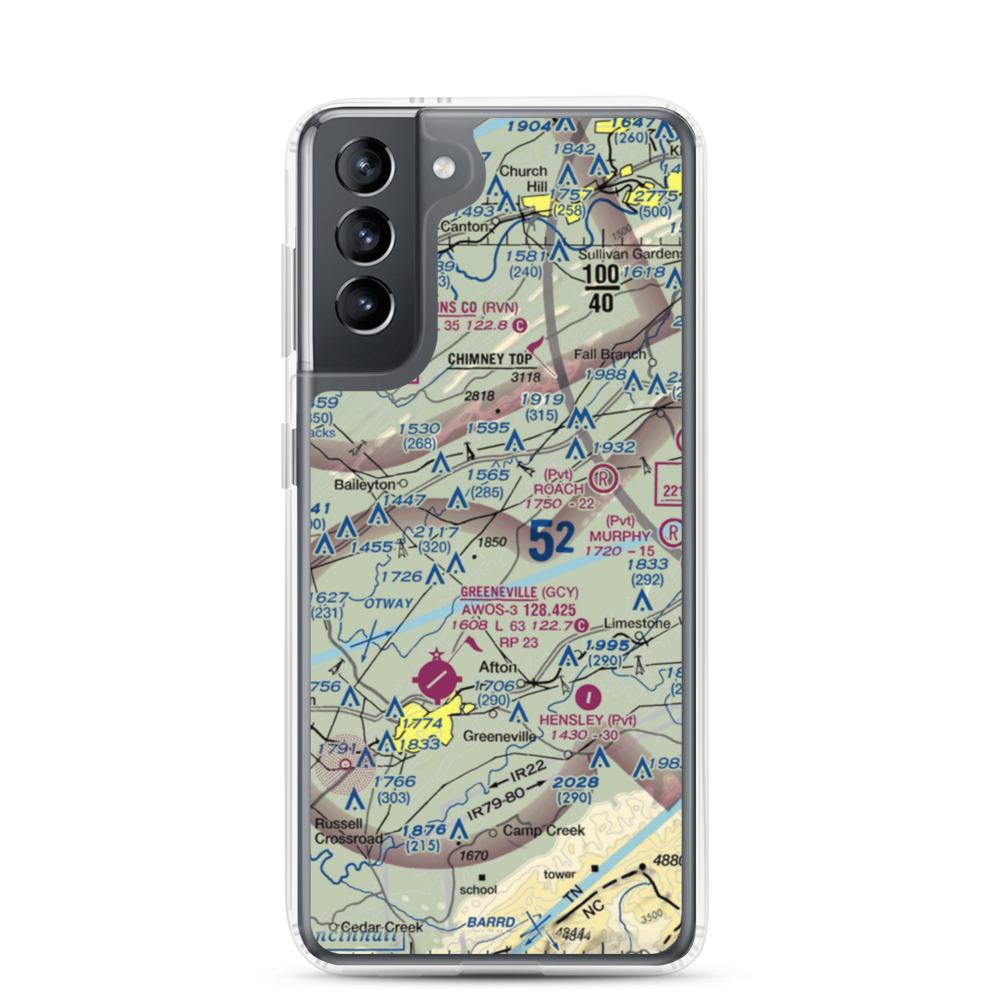 Pensinger Airport (TN99) VFR Sectional Samsung Case Samsung Galaxy S21 model shown