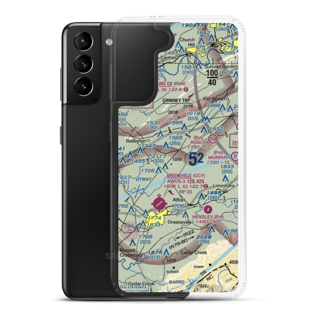 Pensinger Airport (TN99) VFR Sectional Samsung Case Samsung Galaxy S21 Plus model shown