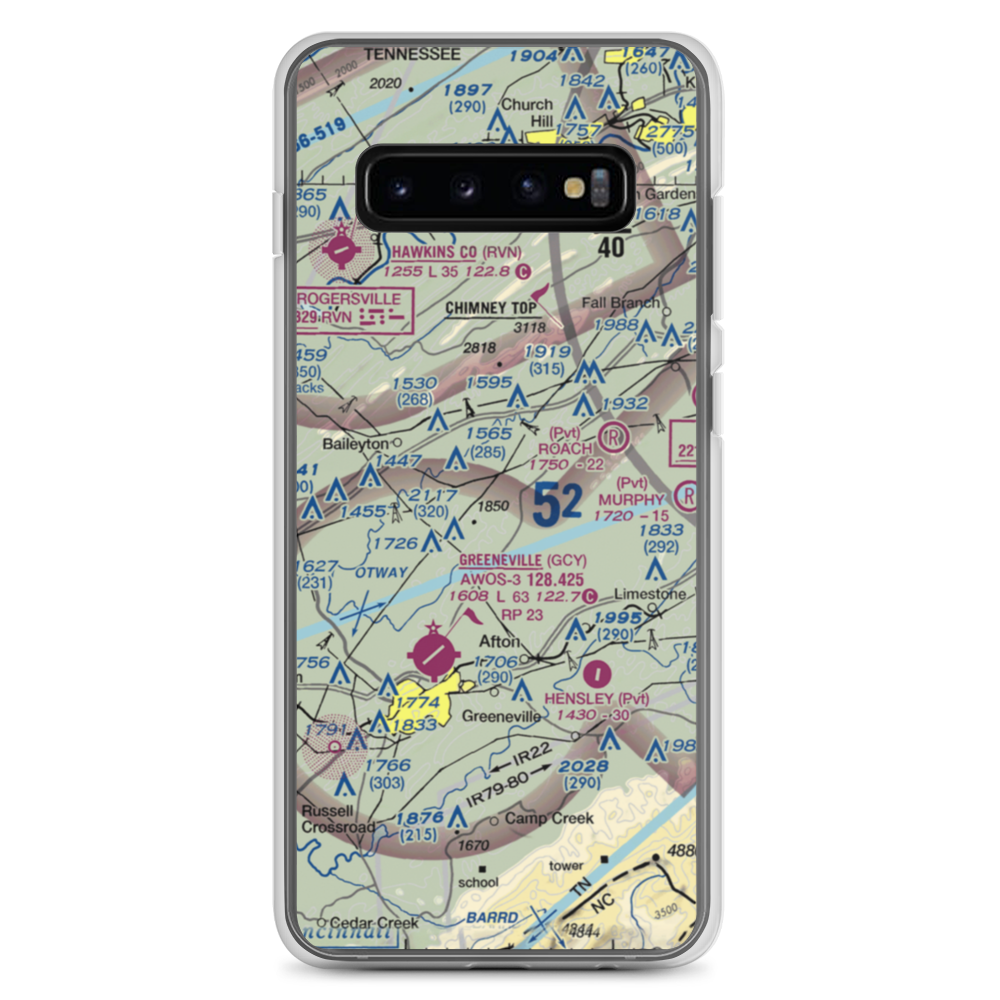 Pensinger Airport (TN99) VFR Sectional Samsung Case Samsung Galaxy S10+ model shown