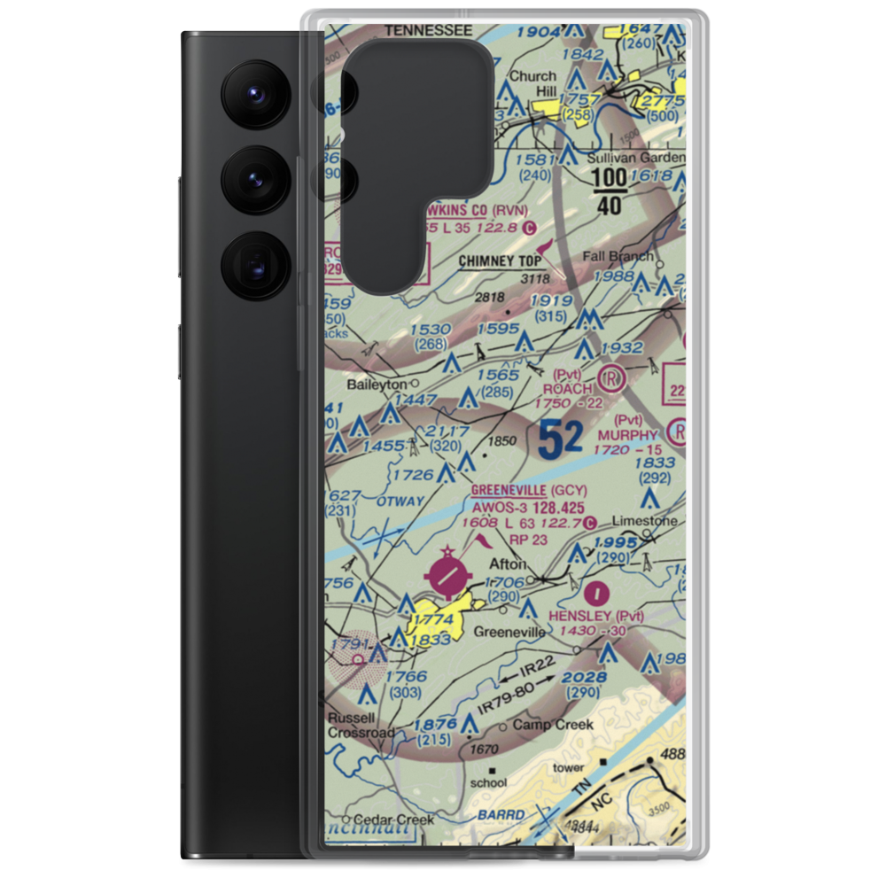 Pensinger Airport (TN99) VFR Sectional Samsung Case Samsung Galaxy S22 Ultra model shown