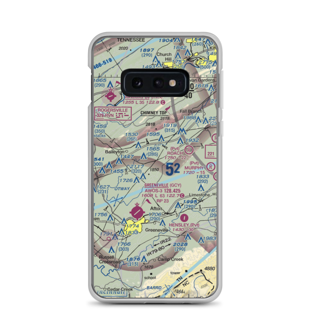 Pensinger Airport (TN99) VFR Sectional Samsung Case Samsung Galaxy S10e model shown