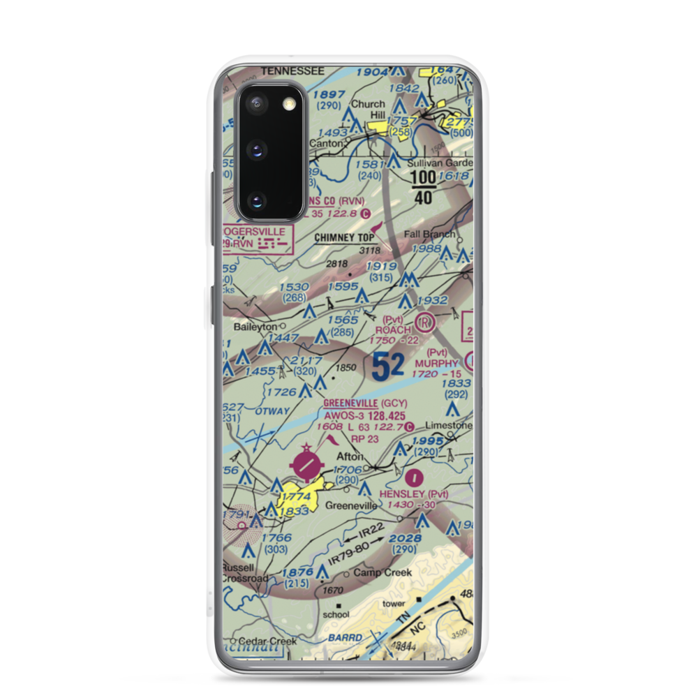 Pensinger Airport (TN99) VFR Sectional Samsung Case Samsung Galaxy S20 model shown