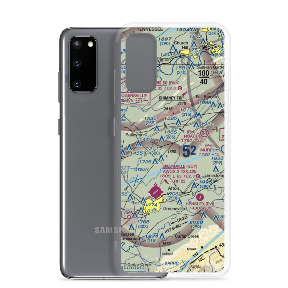 Pensinger Airport (TN99) VFR Sectional Samsung Case Samsung Galaxy S20 model shown