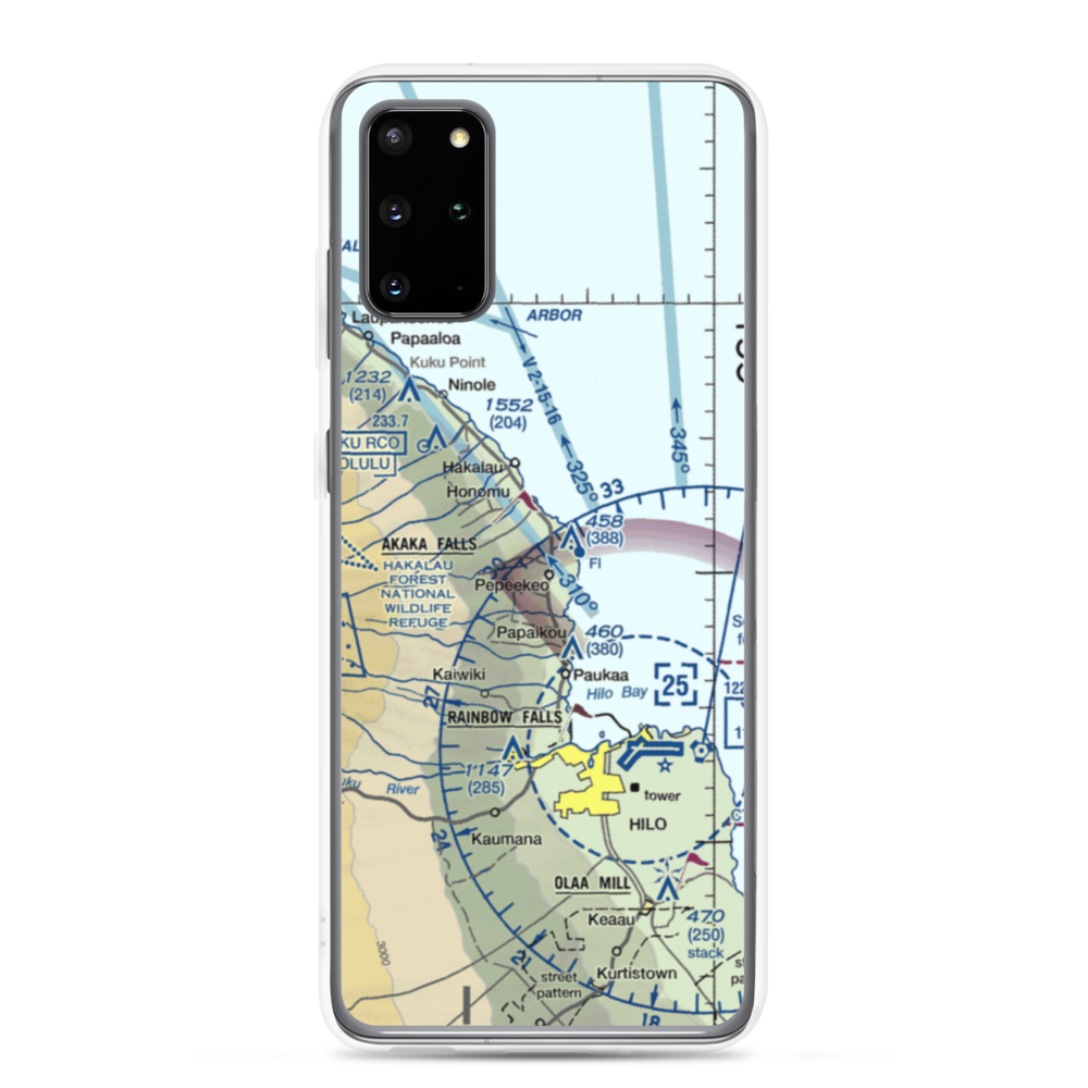Pepeekeo Airstrip (HI32) VFR Sectional Samsung Case Samsung Galaxy S20 Plus model shown
