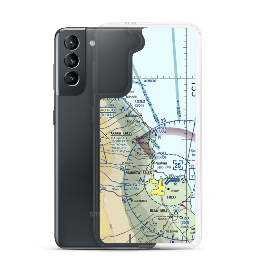 Pepeekeo Airstrip (HI32) VFR Sectional Samsung Case Samsung Galaxy S21 model shown