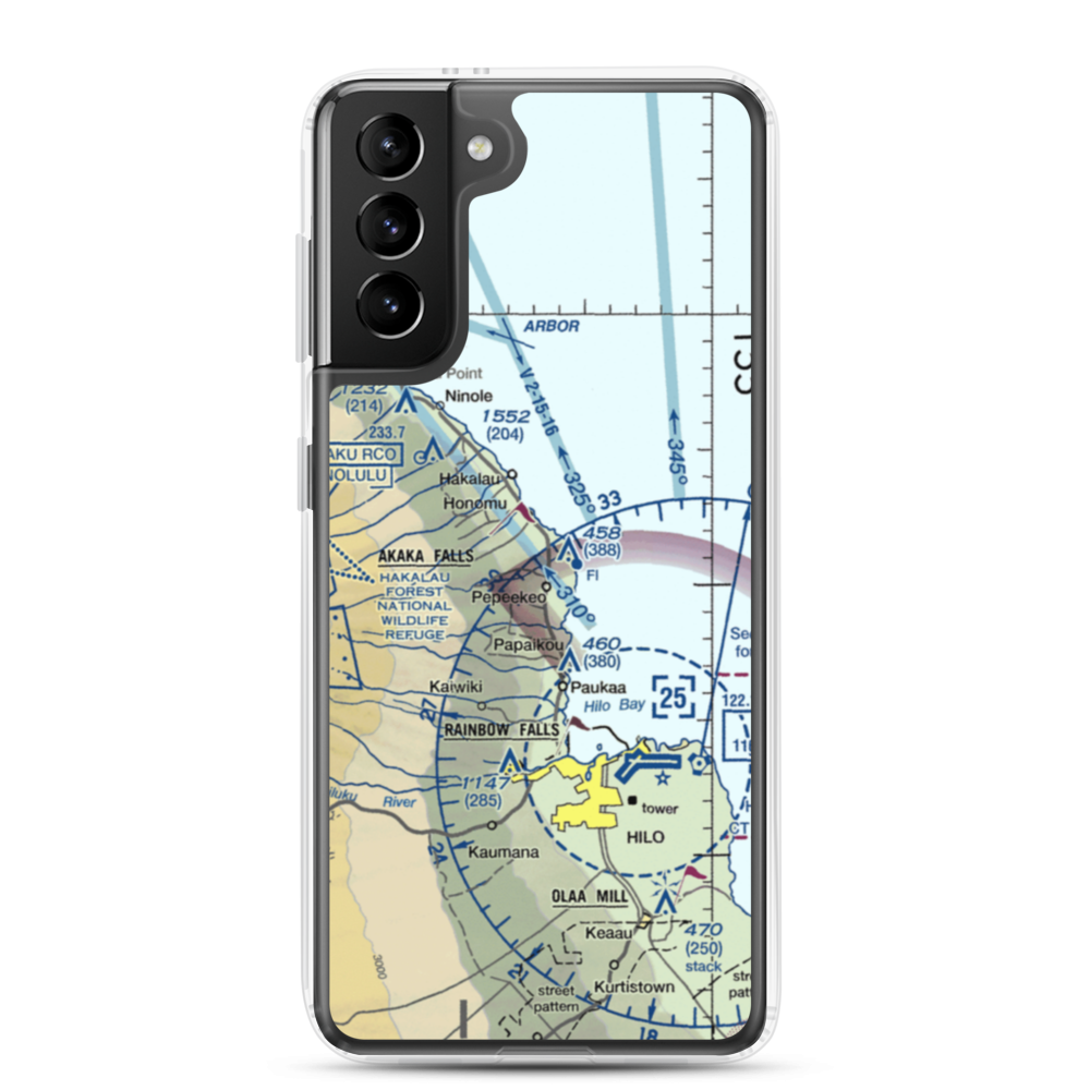 Pepeekeo Airstrip (HI32) VFR Sectional Samsung Case Samsung Galaxy S21 Plus model shown