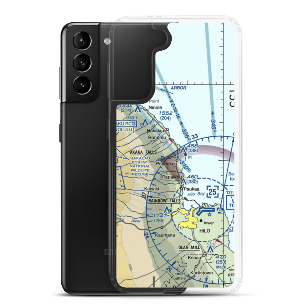 Pepeekeo Airstrip (HI32) VFR Sectional Samsung Case Samsung Galaxy S21 Plus model shown