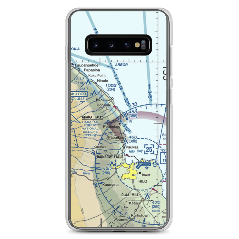 Pepeekeo Airstrip (HI32) VFR Sectional Samsung Case Samsung Galaxy S10+ model shown