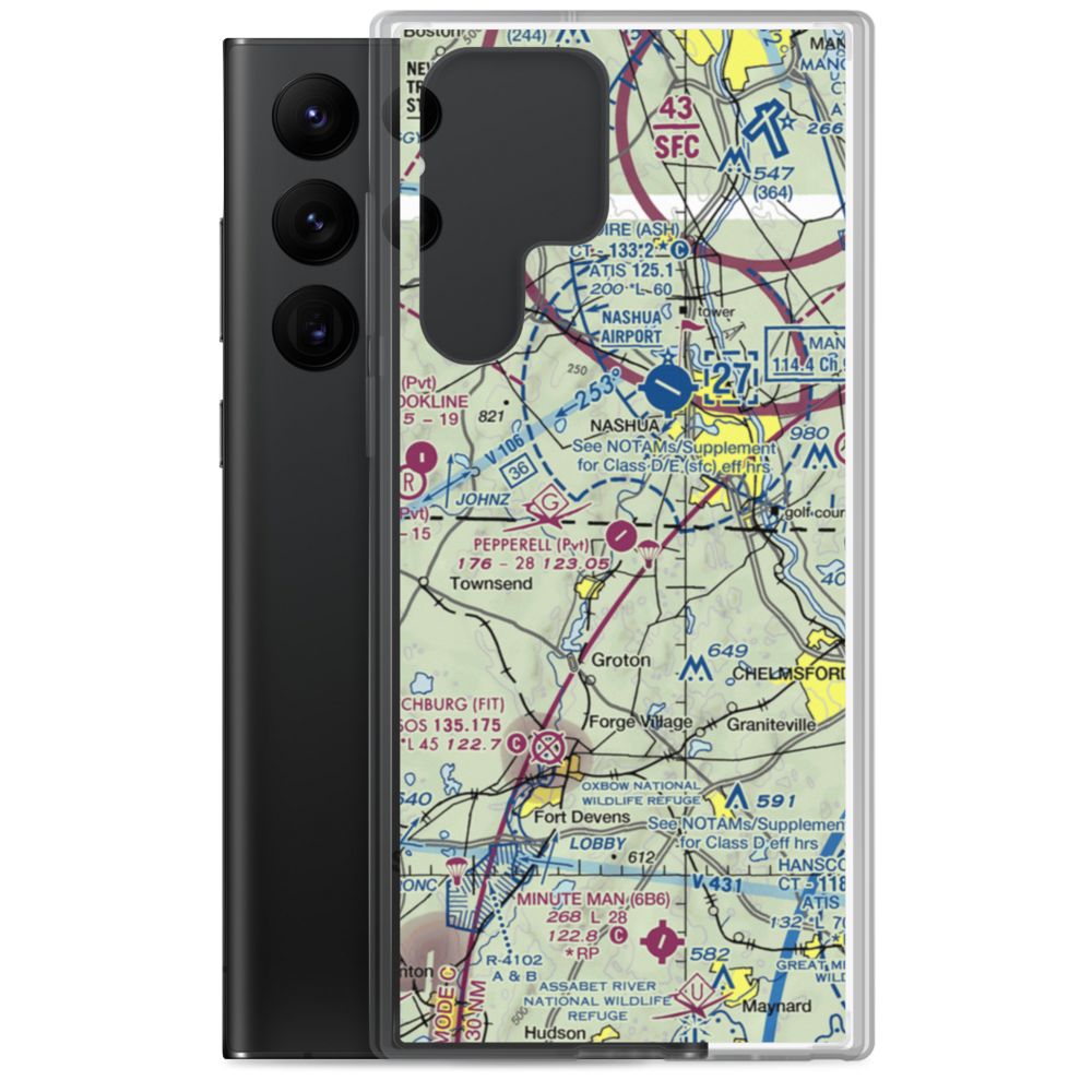 Pepperell Airport (26MA) VFR Sectional Samsung Case Samsung Galaxy S22 Ultra model shown