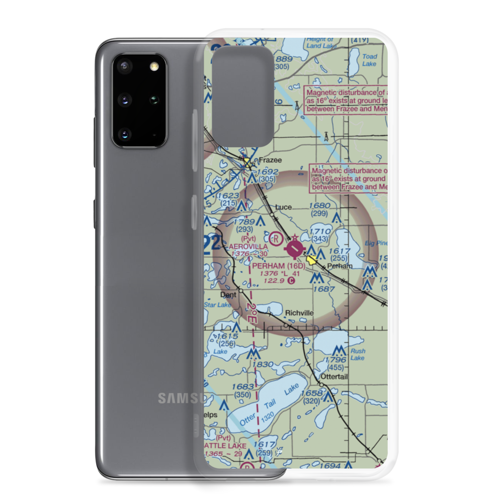 Perham Municipal Airport (16D) VFR Sectional Samsung Case Samsung Galaxy S20 Plus model shown