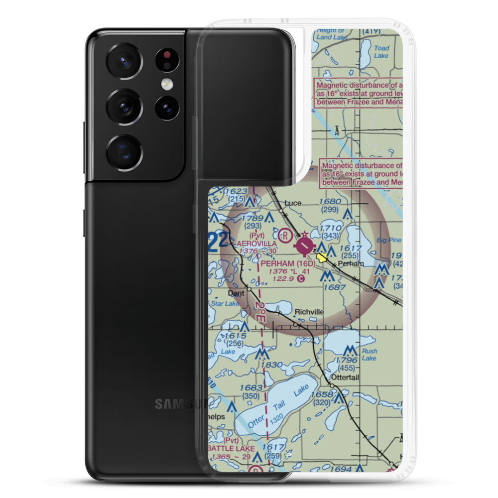 Perham Municipal Airport (16D) VFR Sectional Samsung Case Samsung Galaxy S21 Ultra model shown