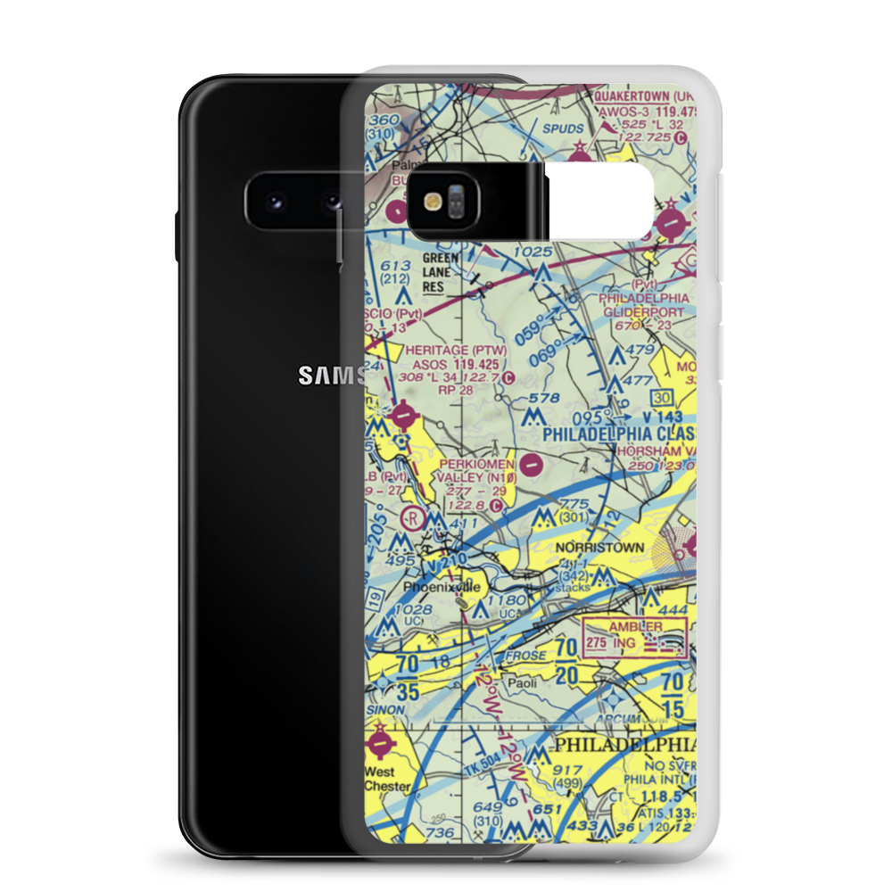 Perkiomen Valley Airport (N10) VFR Sectional Samsung Case Samsung Galaxy S10 model shown
