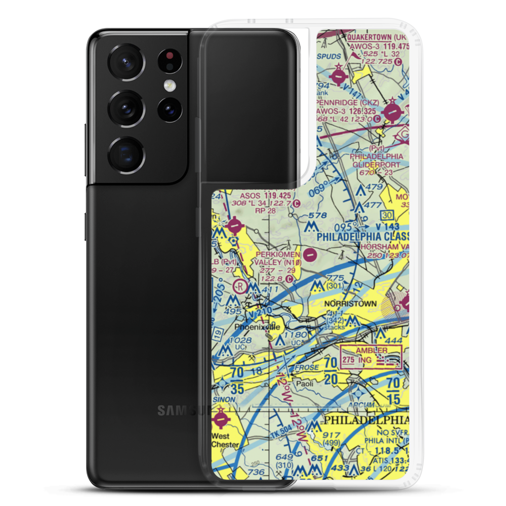 Perkiomen Valley Airport (N10) VFR Sectional Samsung Case Samsung Galaxy S21 Ultra model shown
