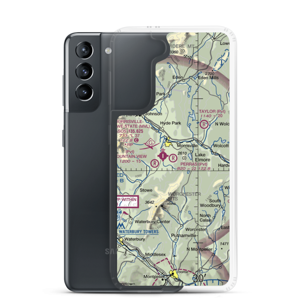 Perras Field (VT44) VFR Sectional Samsung Case Samsung Galaxy S21 model shown